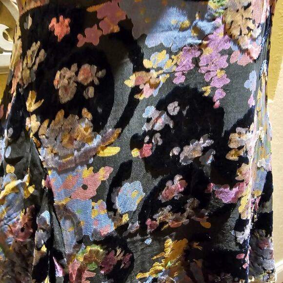 Free People S 4 Crushed Velvet Dark Romantic Dress Witchy Goth Dark Academia - Picture 10 of 16